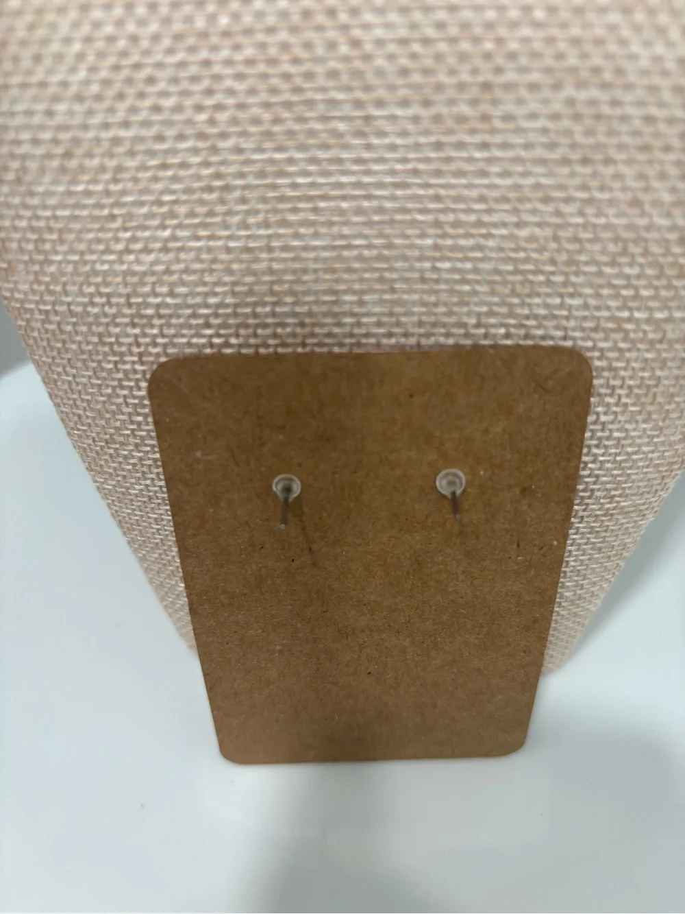 Kids Bow Stud Earrings in Beige with Crystal Accent